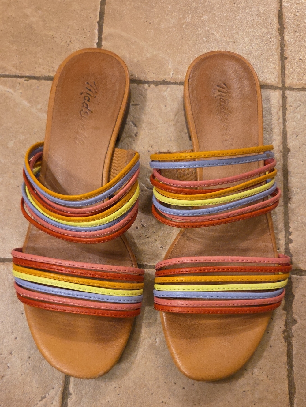 Madewell Colorful Multi Strap Flat Meg Sandal